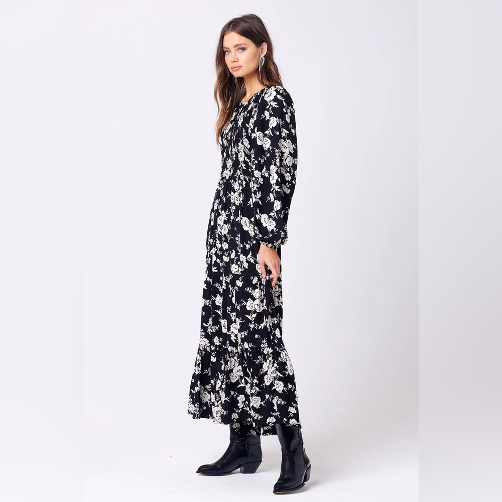 Saltwater LUXE Black and White Floral Print Dress